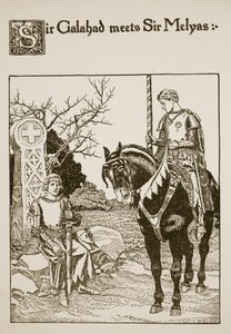 Sir Galahad incontra Sir Melyas, illustrazione da 